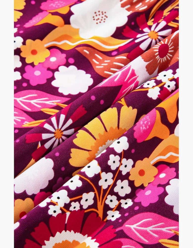 Purple Collared Tiered Flowy Long Dress