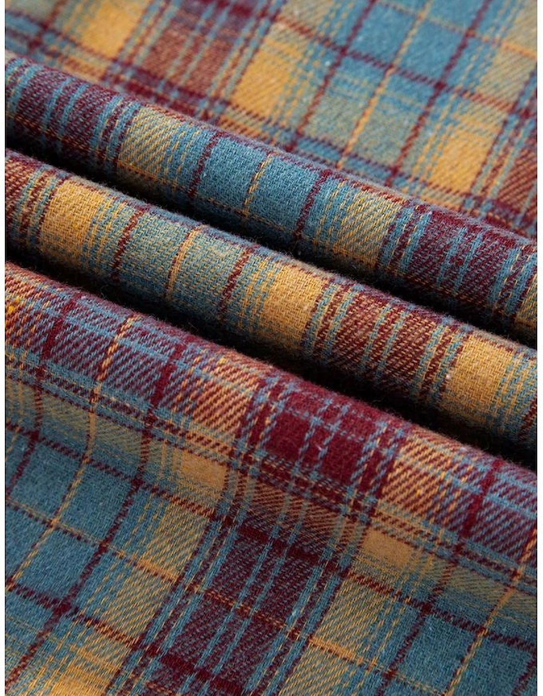 Parchment Plus Size Waffle Colorblock Striped Plaid Patchwork Half Button Pullover