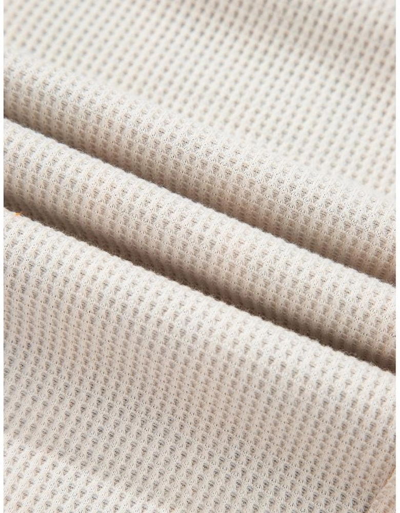 Parchment Plus Size Waffle Colorblock Striped Plaid Patchwork Half Button Pullover