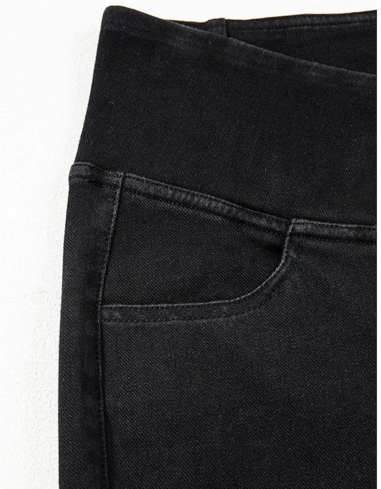 Black Arched Waist Stretchy Slim Fit Jeggings