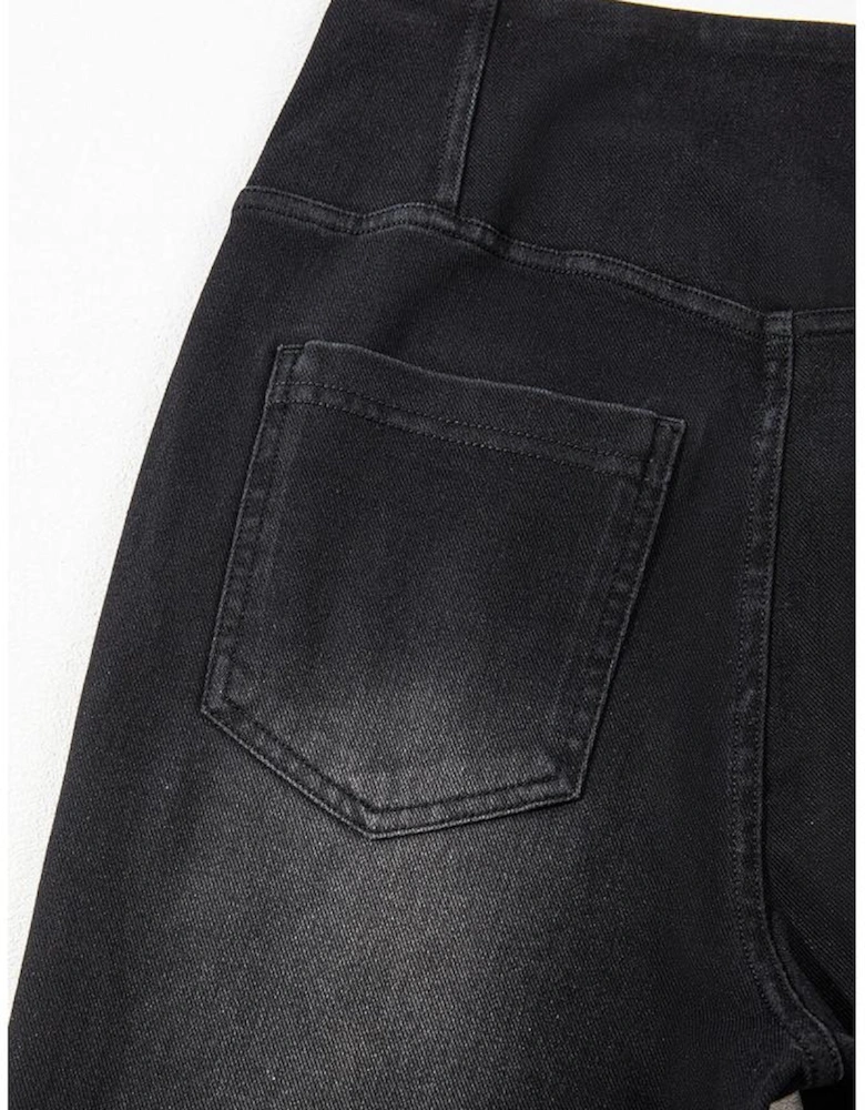 Black Arched Waist Stretchy Slim Fit Jeggings