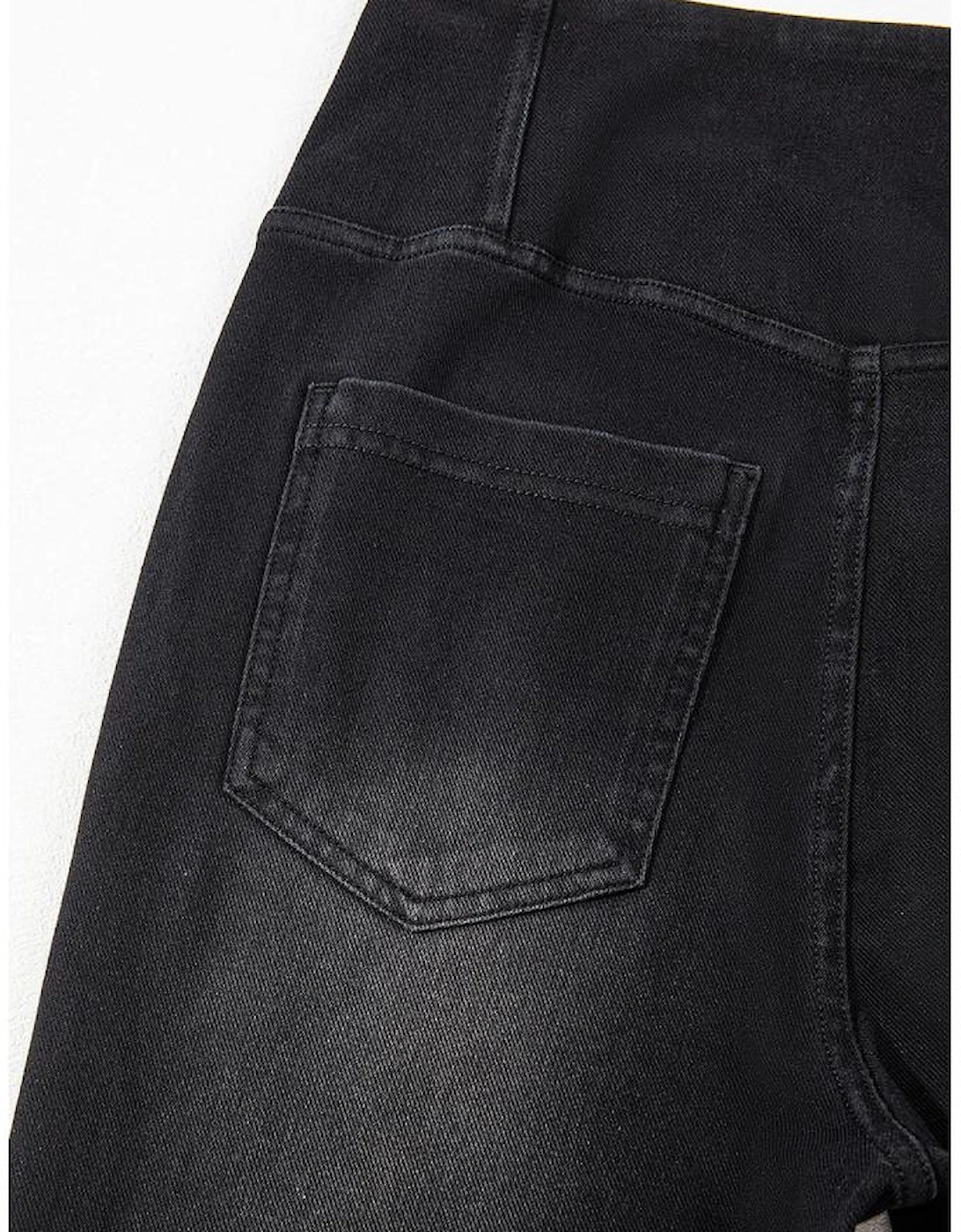 Black Arched Waist Stretchy Slim Fit Jeggings