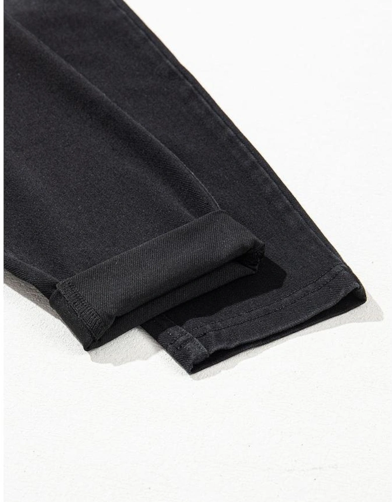 Black Arched Waist Stretchy Slim Fit Jeggings