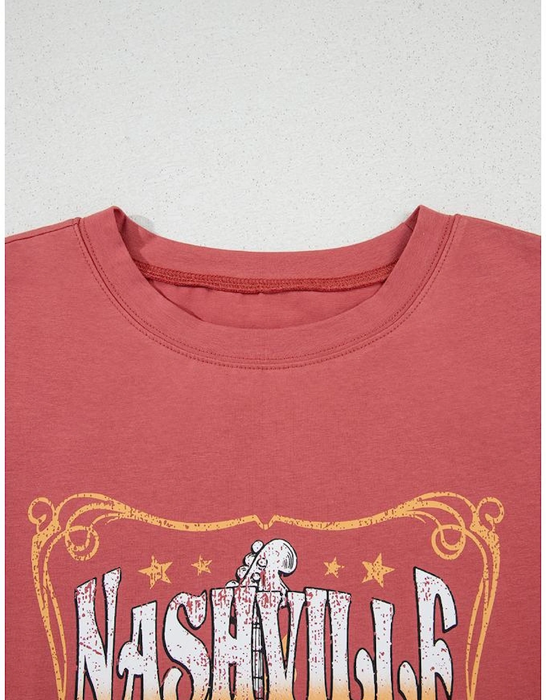 Mineral Red Nashville Music City Graphic Retro Fashion Tee