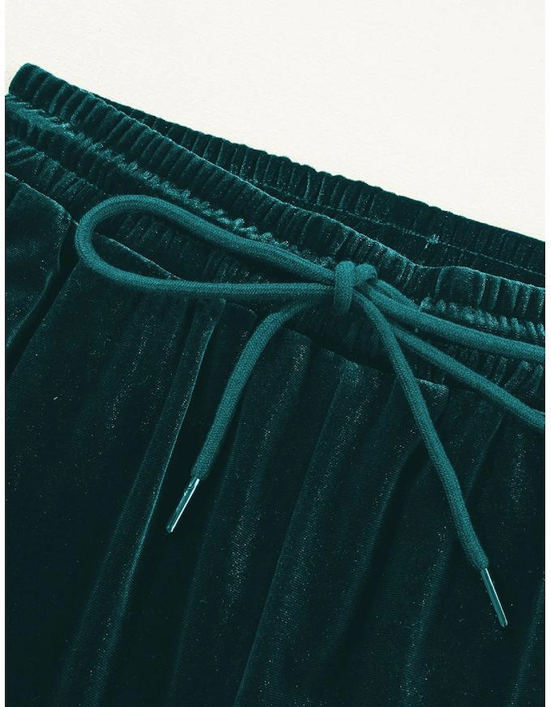 Evergreen Solid Drawstring Waist Wide Leg Pants