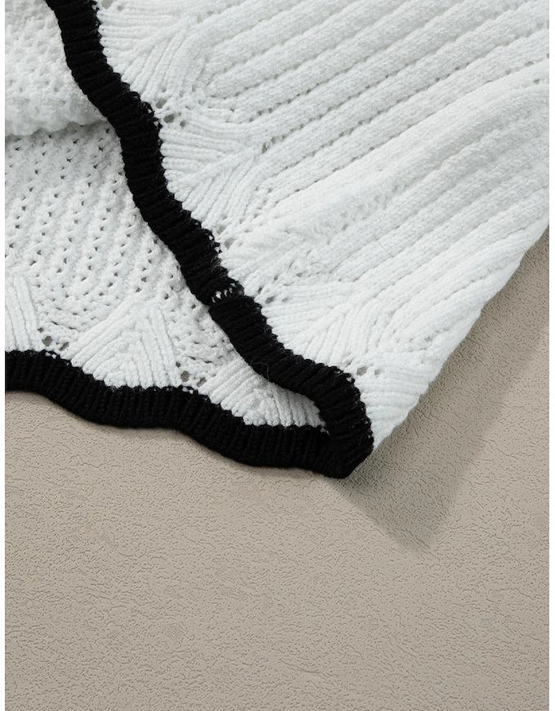 White Crochet Eyelet Flounce Tank Top