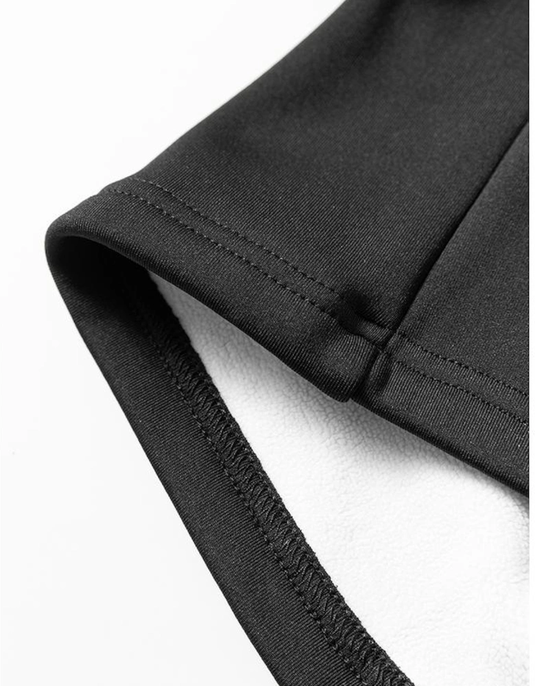 Black Thermal Lined Split Flare Leg Pants