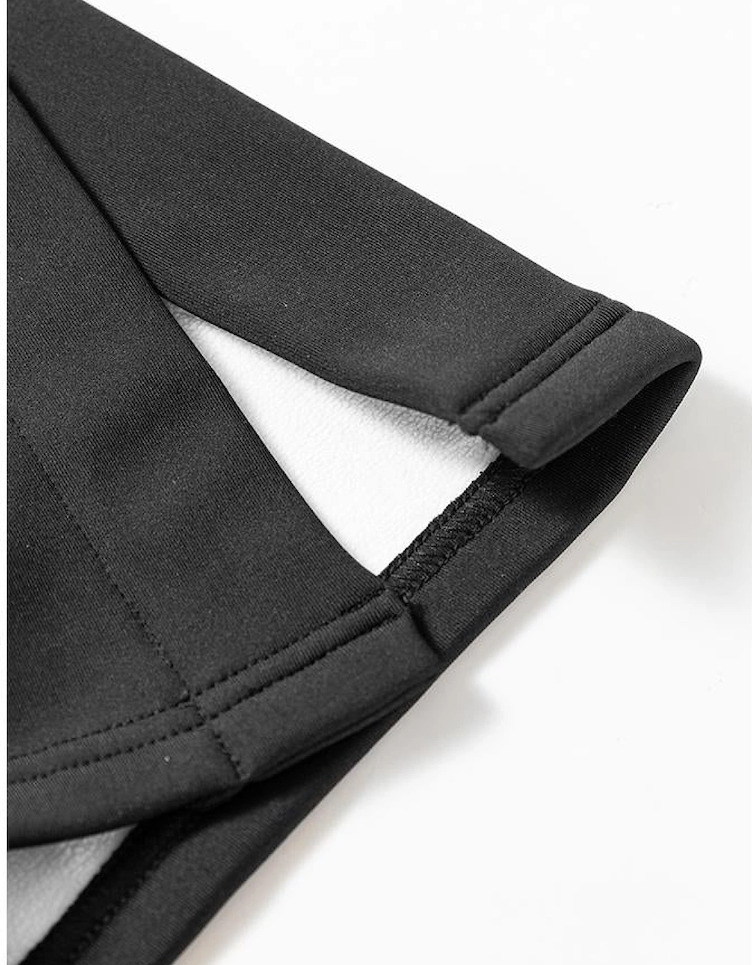 Black Thermal Lined Split Flare Leg Pants