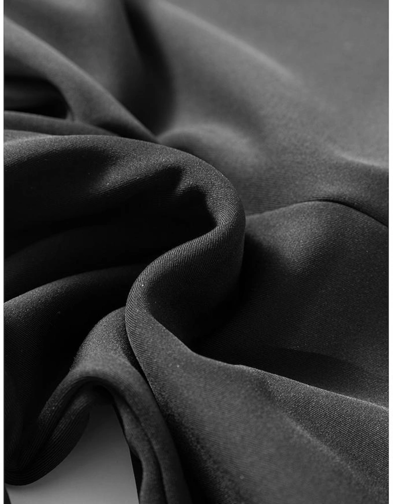 Black Thermal Lined Split Flare Leg Pants