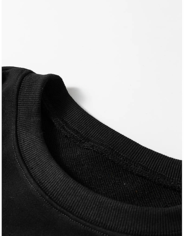 Black Thanksgiving Turkey Graphic Drop Shoulder Sweatshirt