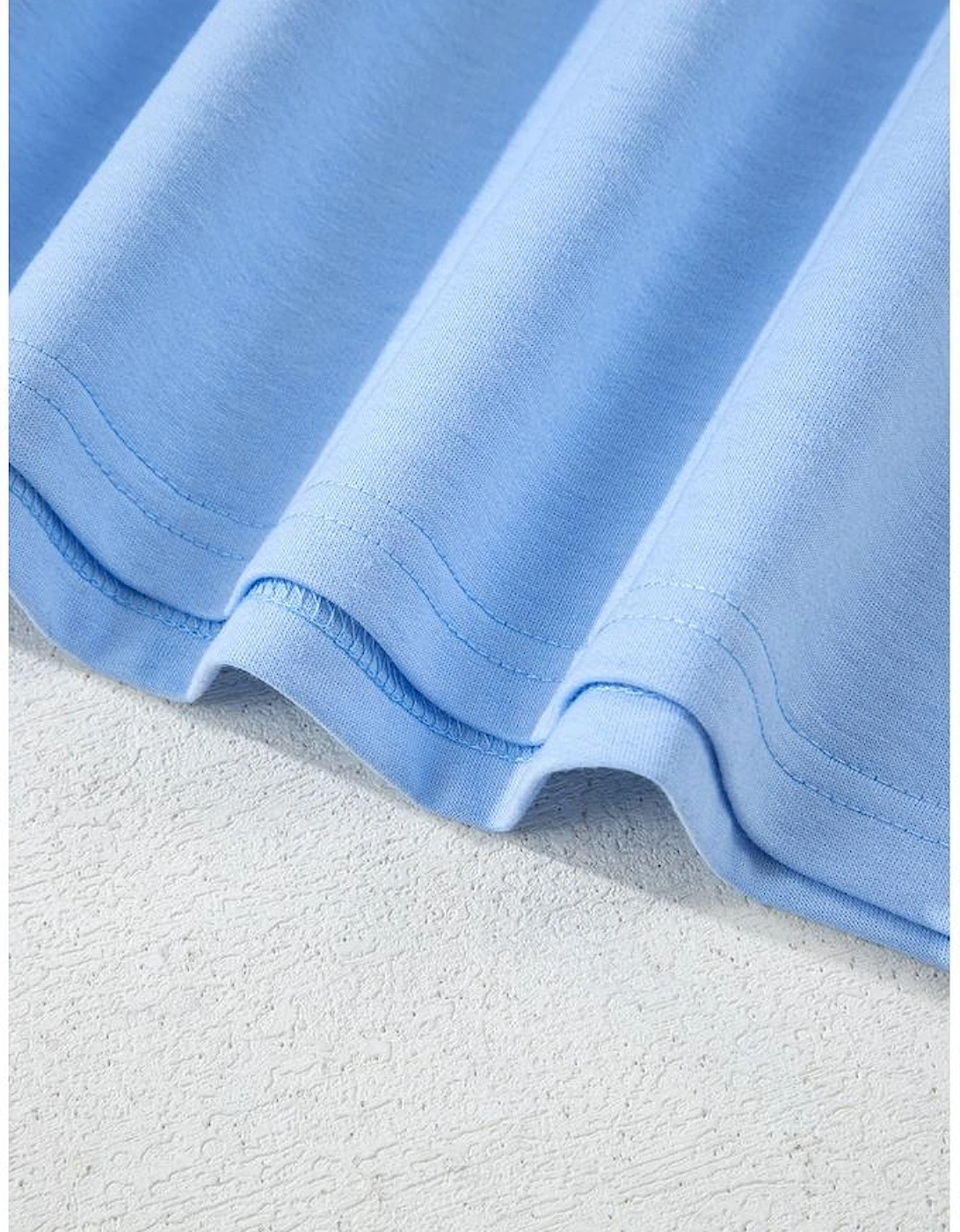 Beau Blue Striped Patch Front Casual Tee