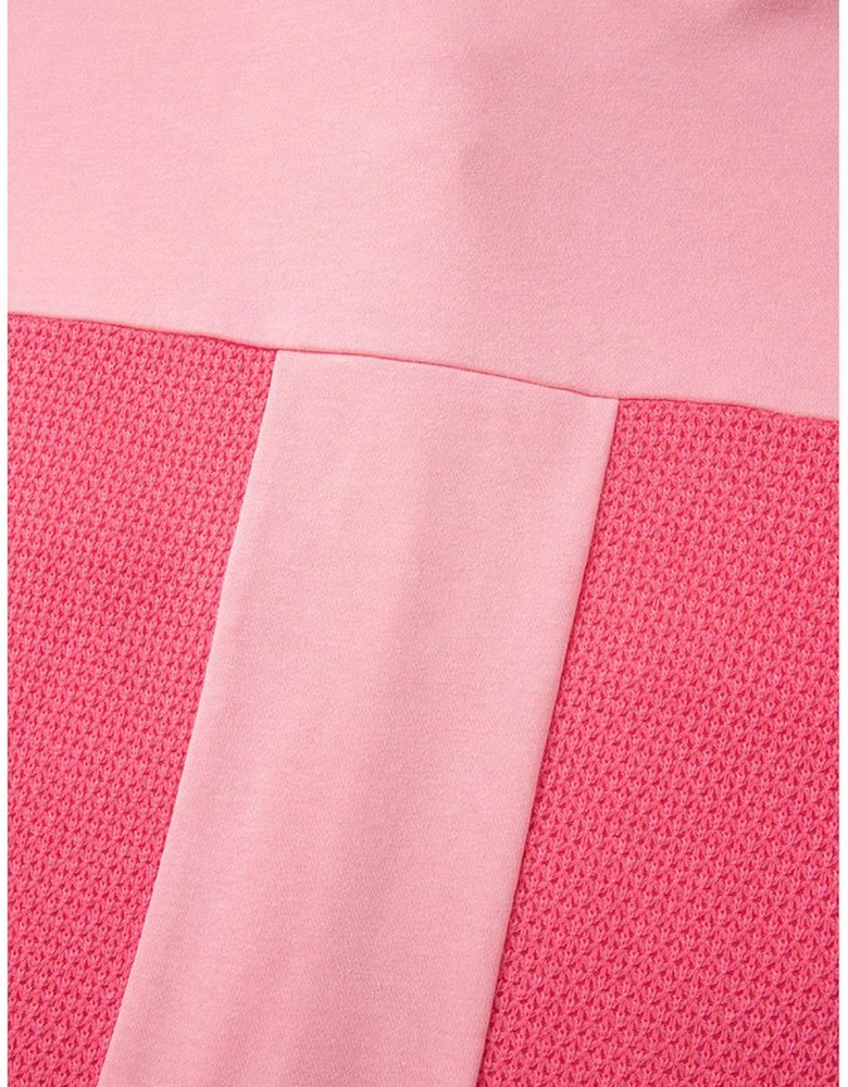 Peach Blossom Two Tone Contrast Waffle Knit Buttoned Loose Shacket