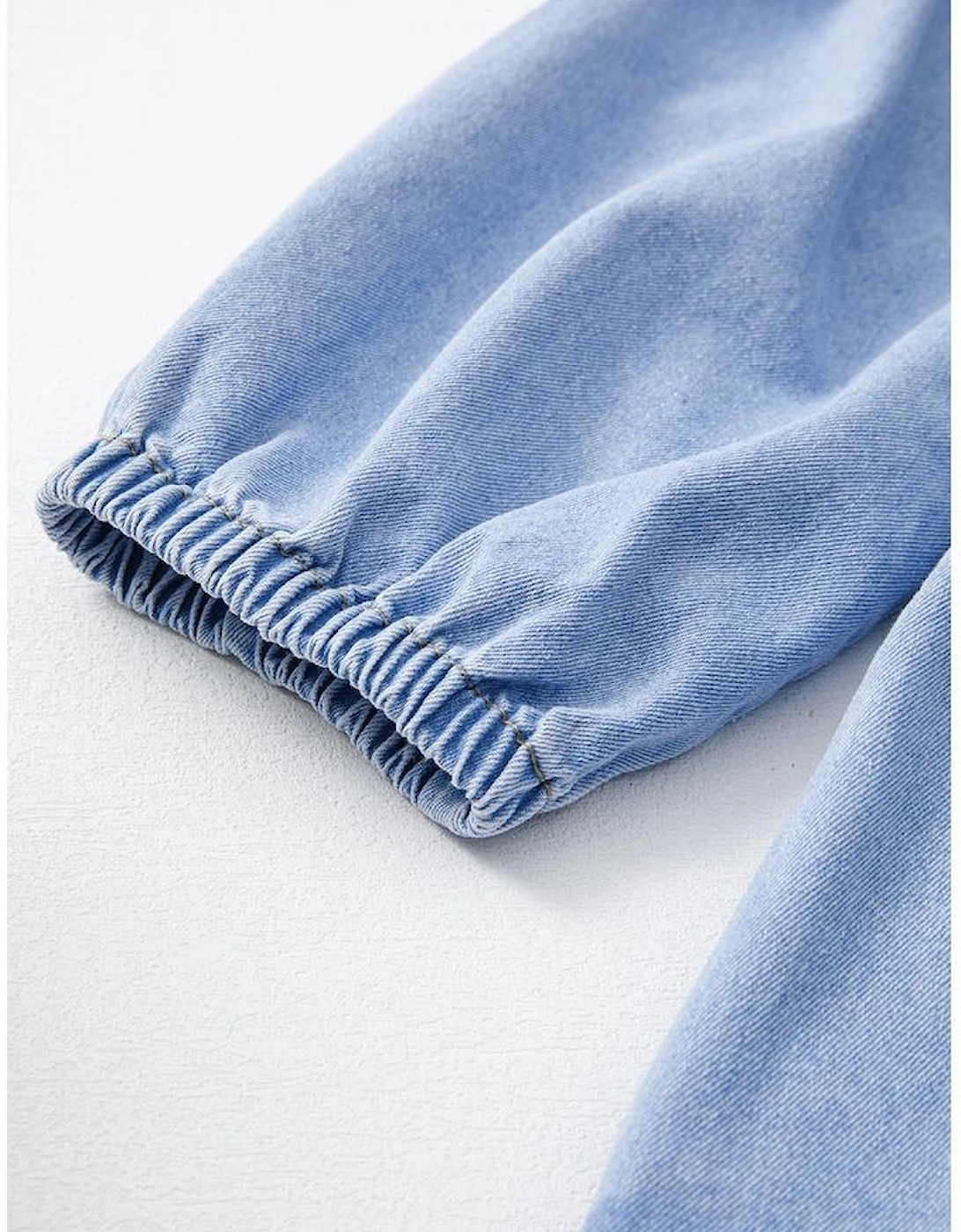 Beau Blue Denim Button Detail Babydoll Square Neck Mini Dress