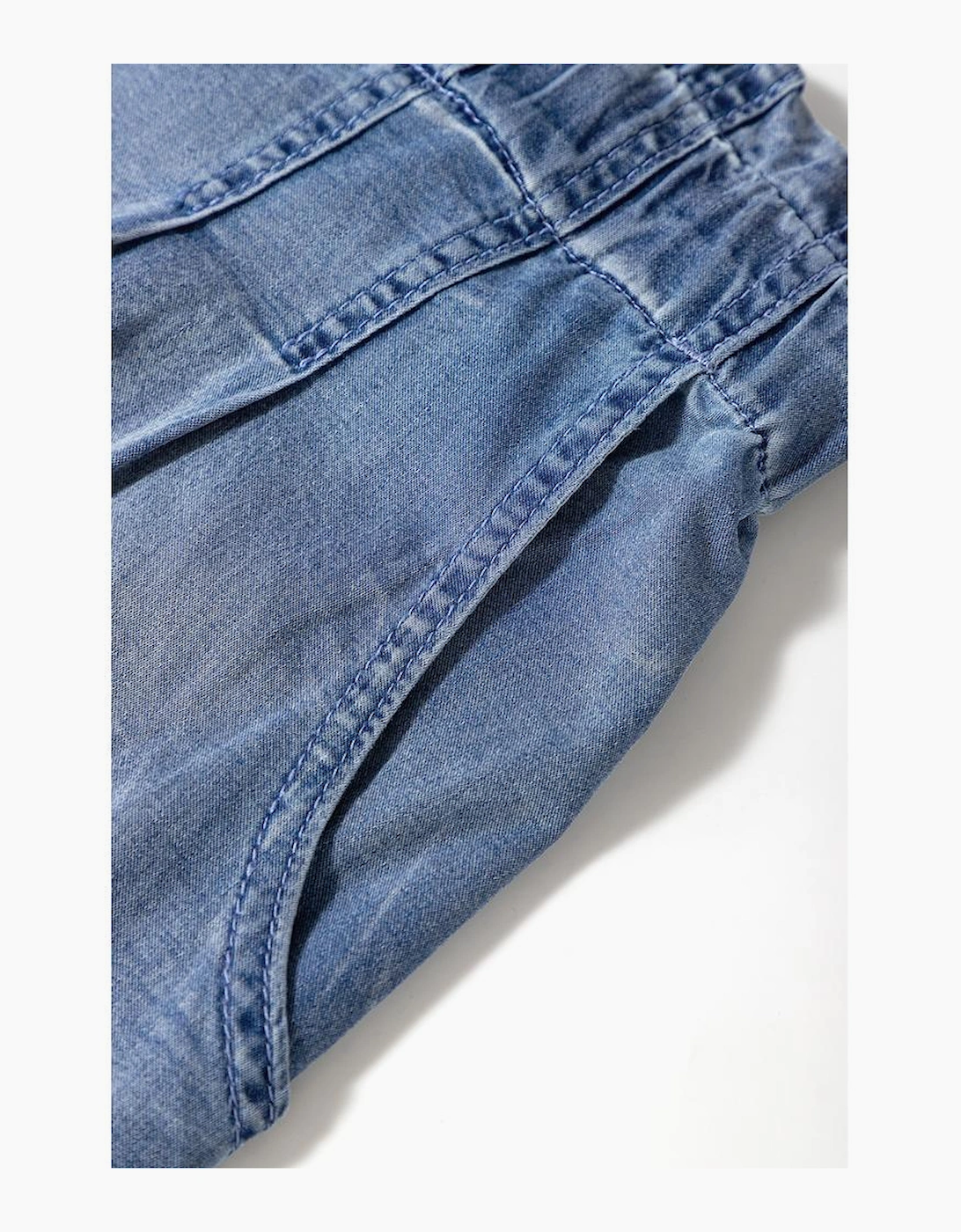 Dusk Blue Raw Hem Lace-up High Waist Plus Size Denim Shorts