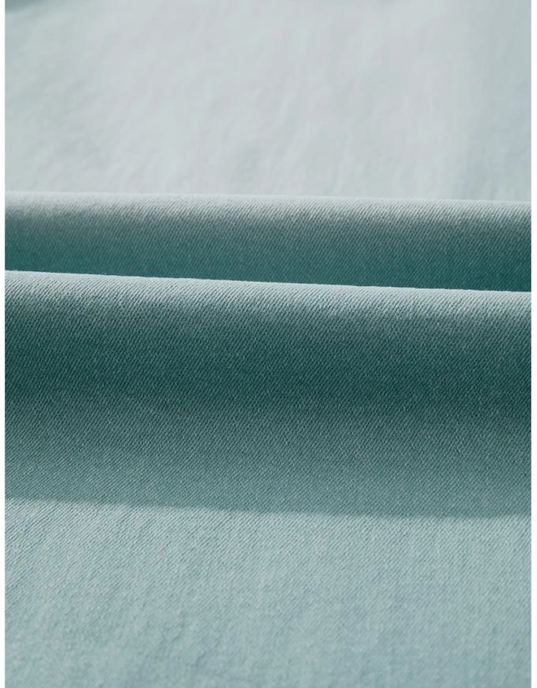 Smoke Green Mineral Wash Drawstring High Waist Wide Leg Jeans