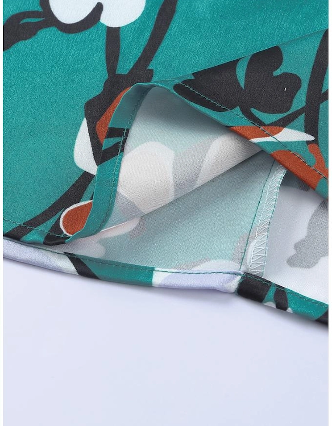 Floral Print Smocked Mock Neck Blouse