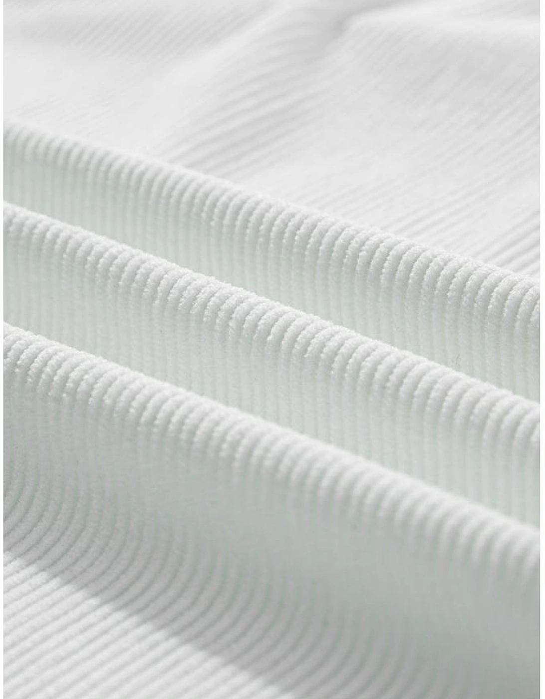 White Ribbed Corduroy Oversized Sweatshirt