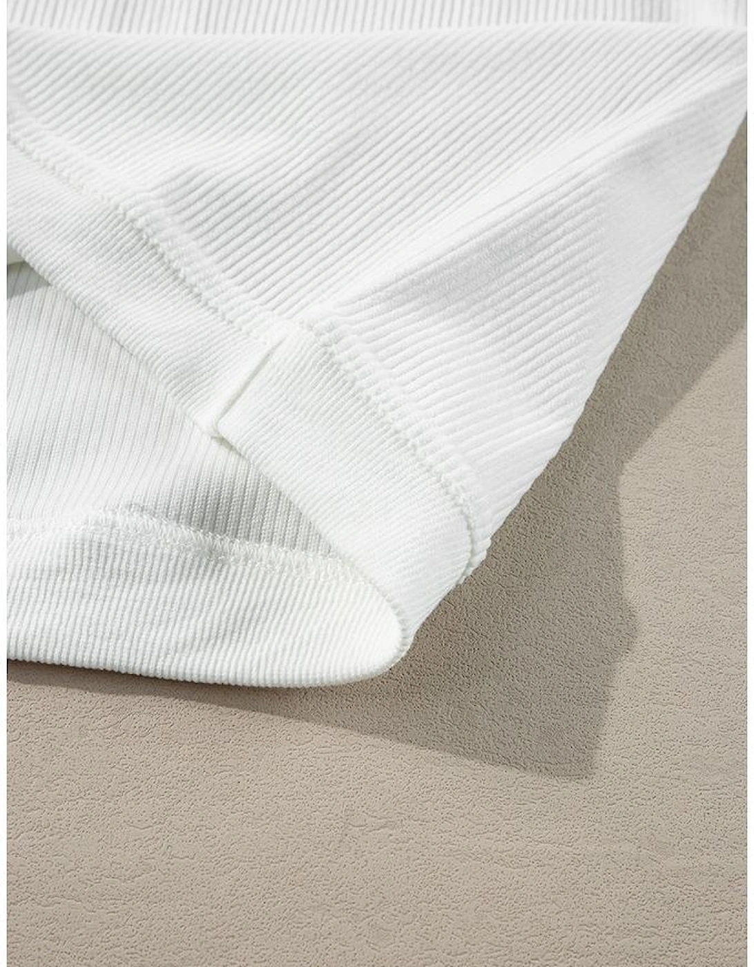 White Ribbed Corduroy Oversized Sweatshirt