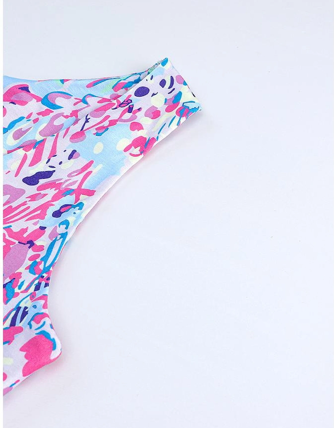 Purple Abstract Floral Print Sleeveless Maxi Dress