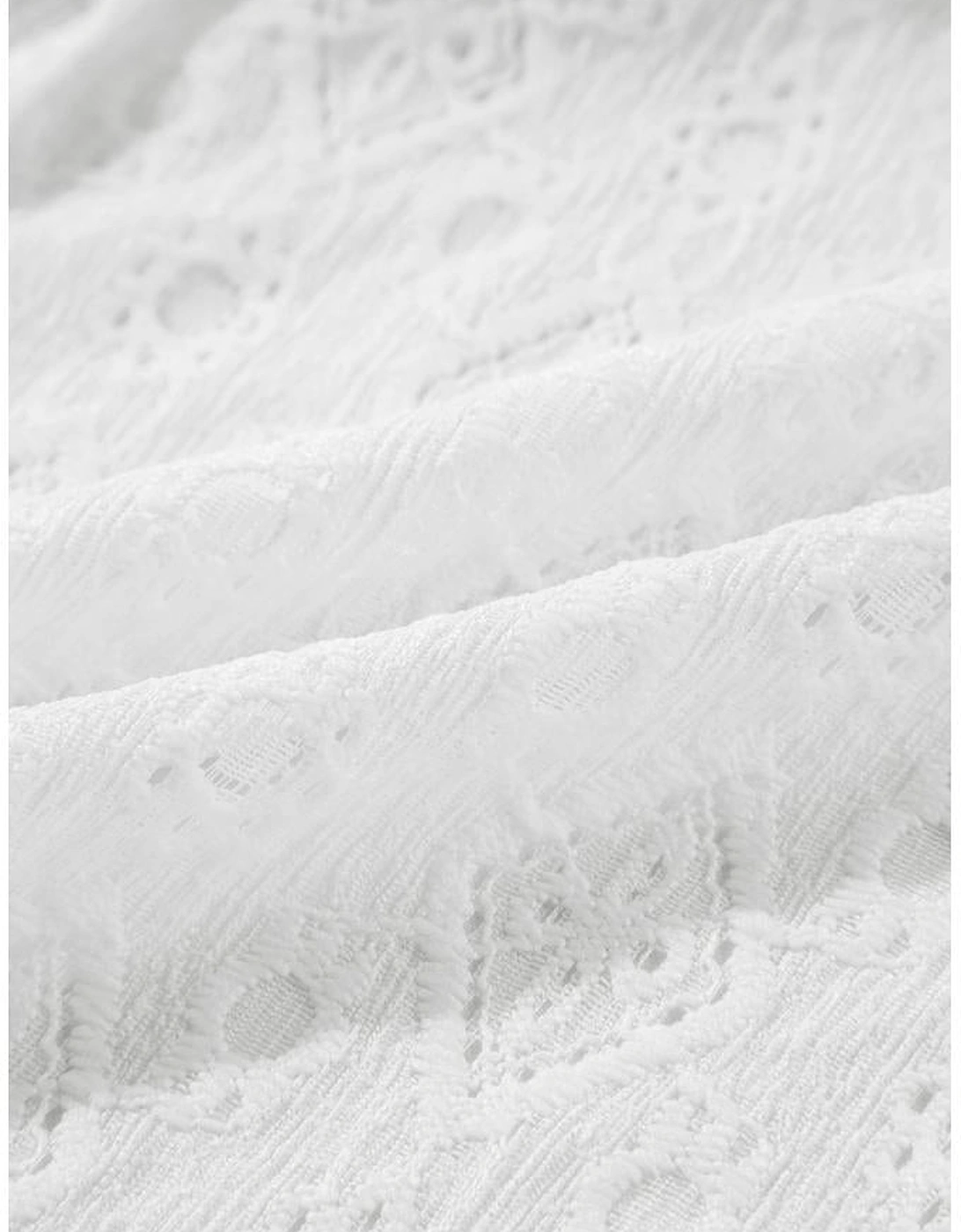 White Lace Sleeveless Knot Hollow Out Back Tied Waist Mini Dress