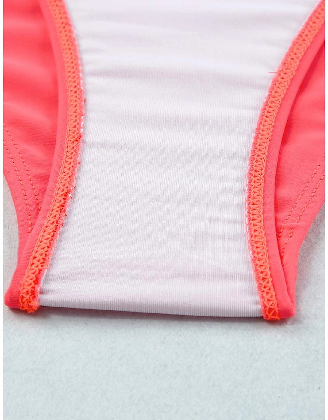 Pink Scalloped Criss Cross High Waist Bikini