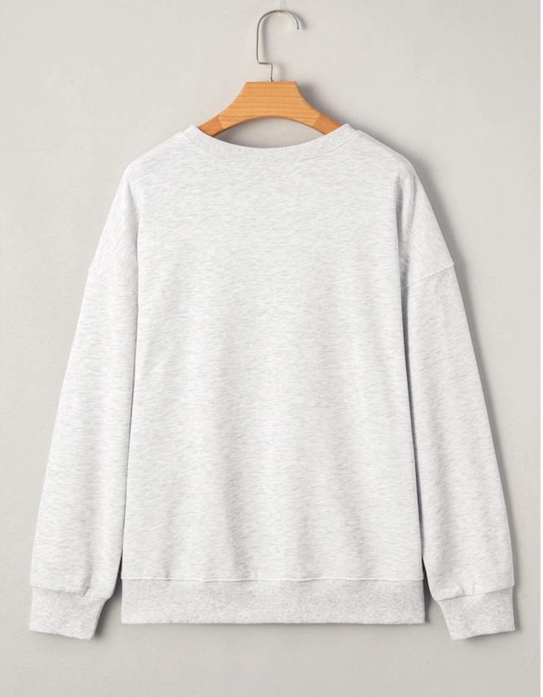 Black Vintage Washed GAME DAY Graphic Baggy Sweatshirt