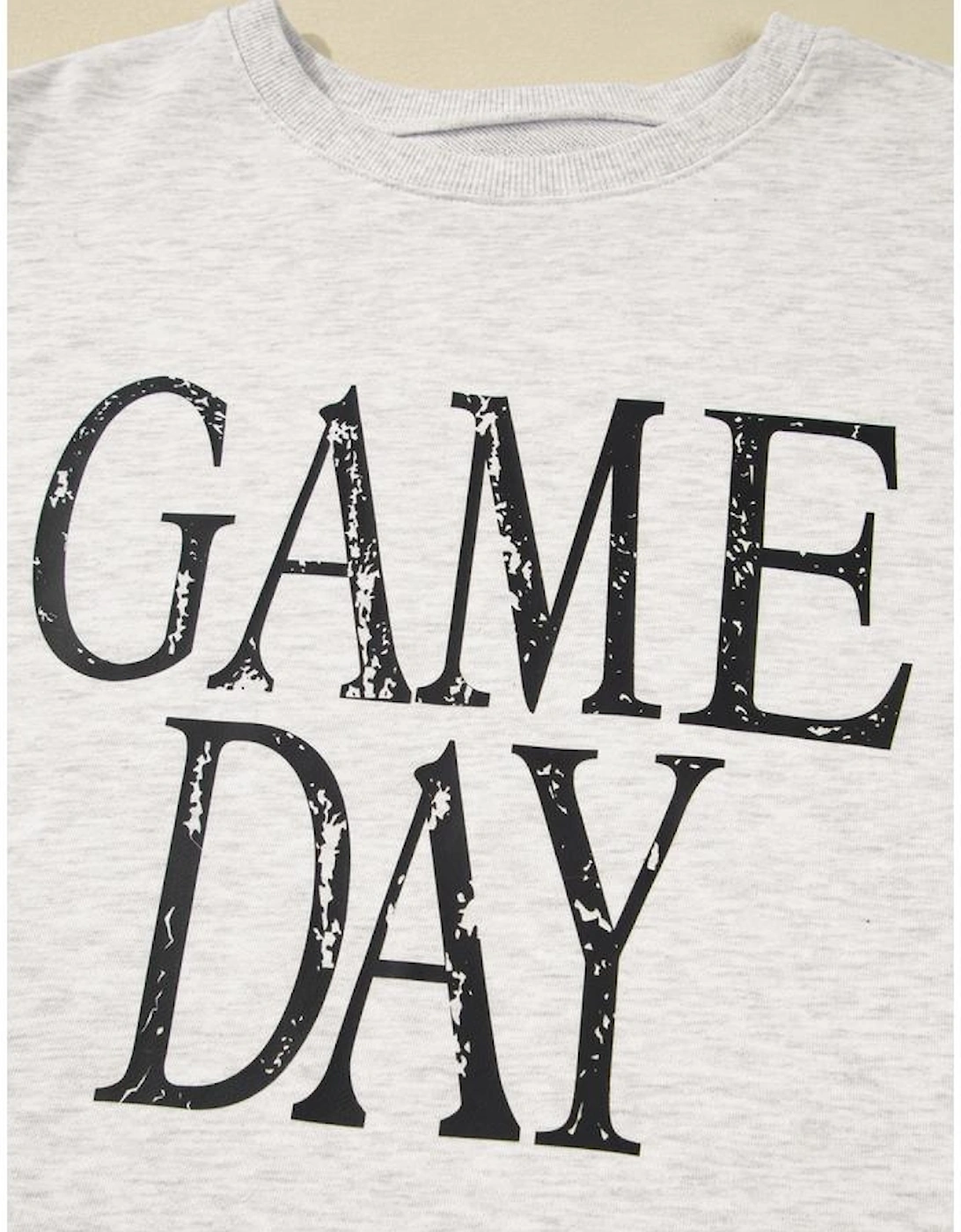 Black Vintage Washed GAME DAY Graphic Baggy Sweatshirt