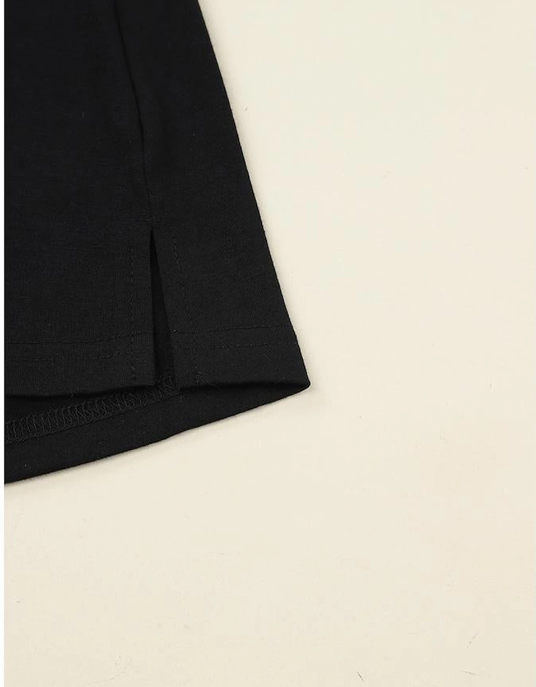 Black Button Up High Waist Long Sleeve Dress