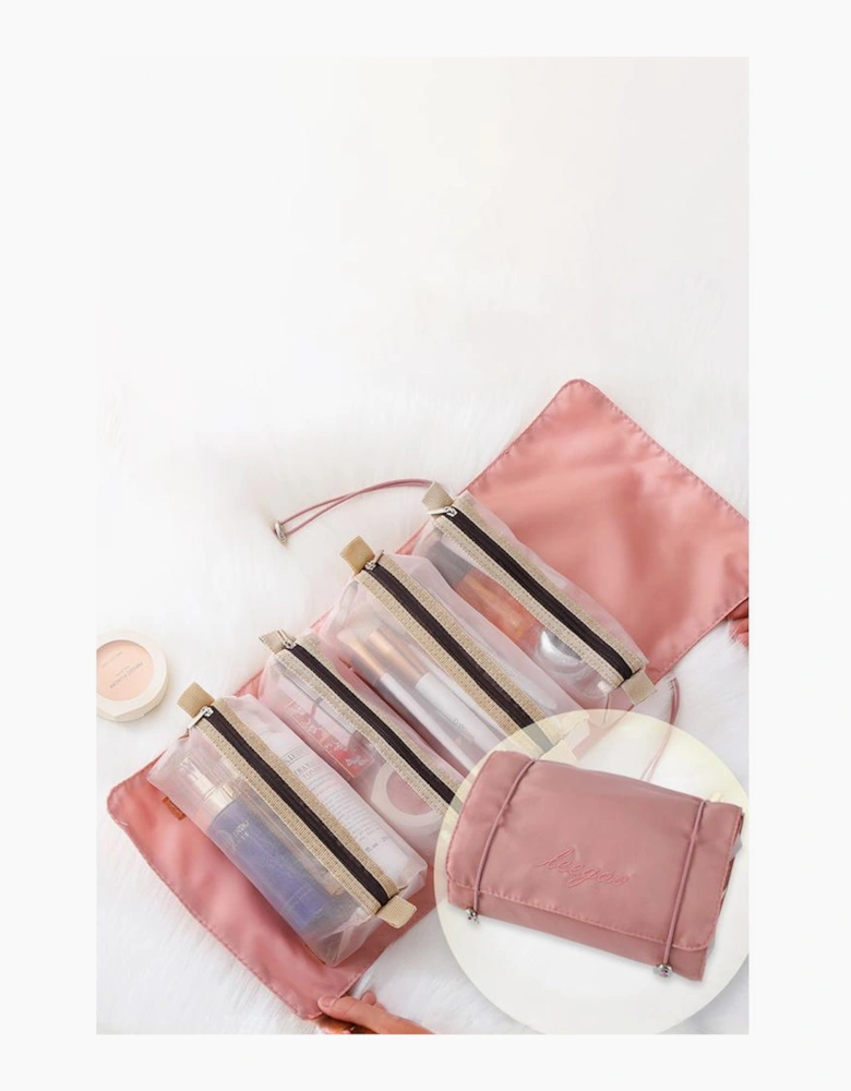 Pink Leegoo Detachable 4-in-1 Foldable Makeup Bag