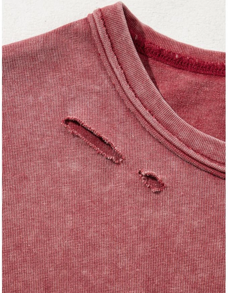 Clay One Shoulder Half Sleeve Oversized Tunic T Shirt