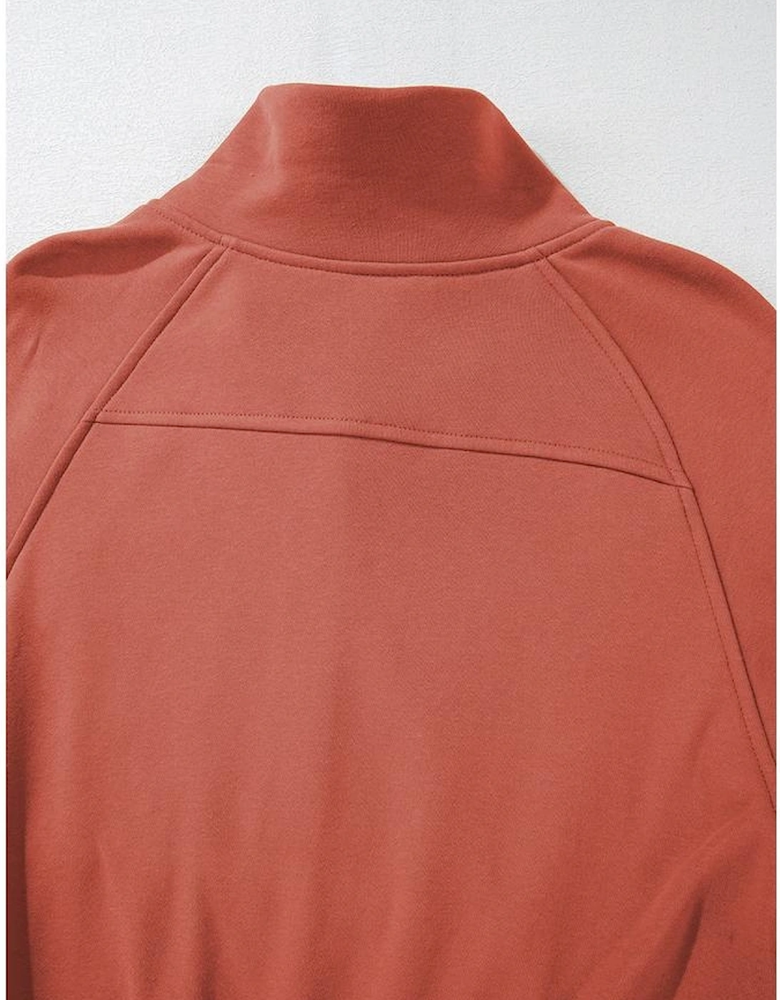 Flamingo Fleece Lined Zip Up Stand Collar Thumbhole Sleeve Sweatshirt