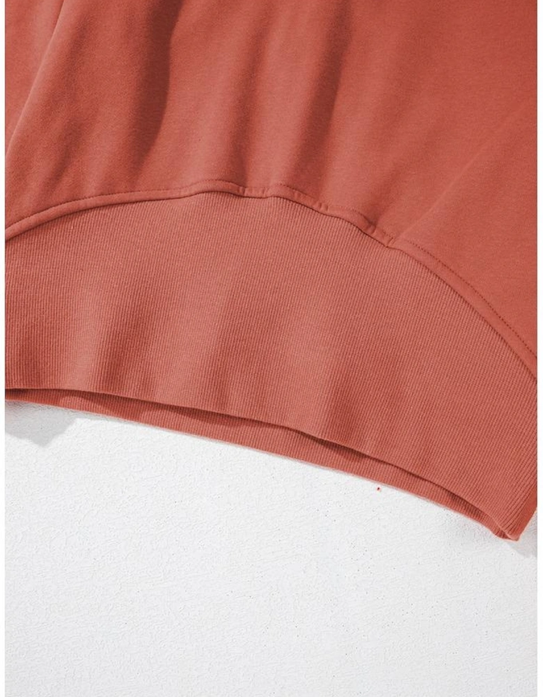 Flamingo Fleece Lined Zip Up Stand Collar Thumbhole Sleeve Sweatshirt