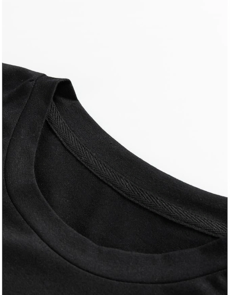 Black Nutcracker Merry Christmas Printed Crewneck T Shirt