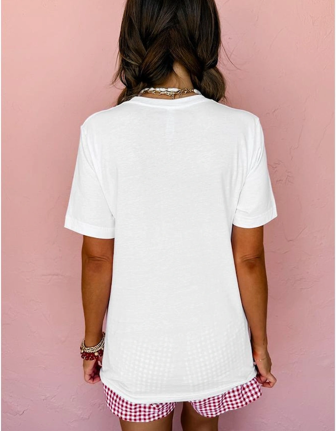 White USA Starry Letter Graphic Cotton Blend T Shirt, 11 of 10