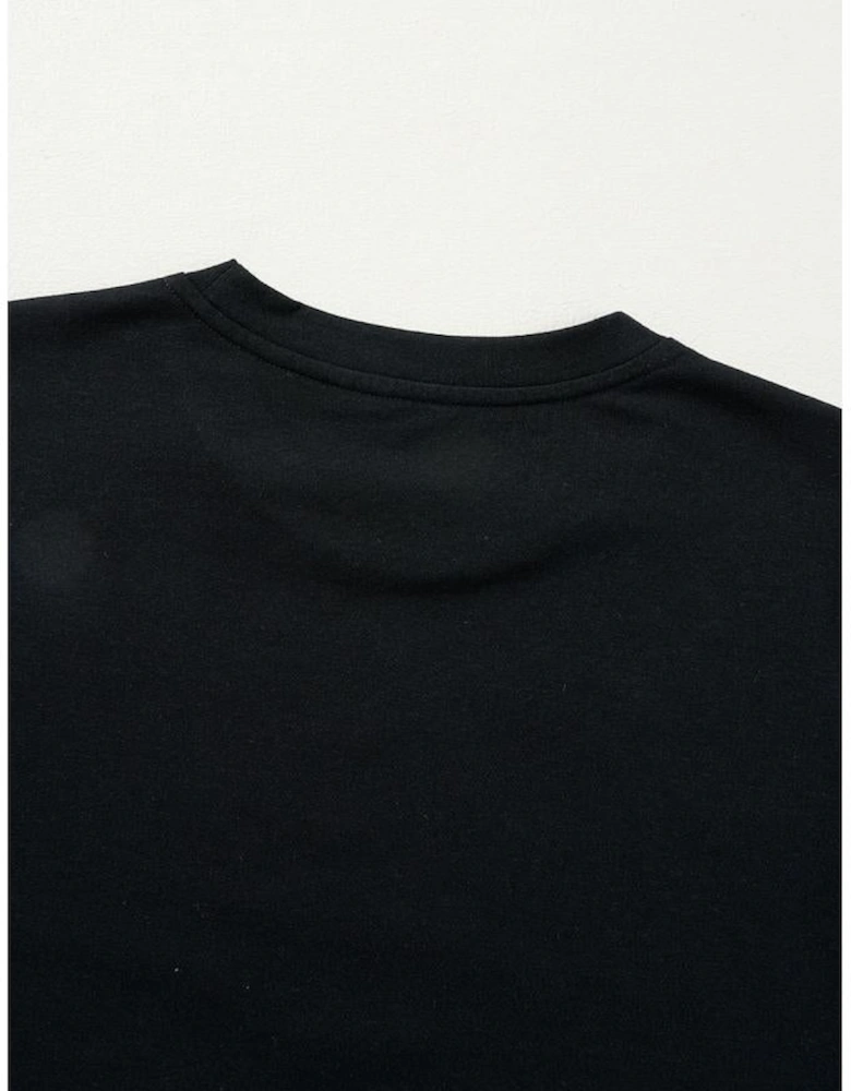 Black Rhinestone Christmas Tree Round Neck Graphic Tee