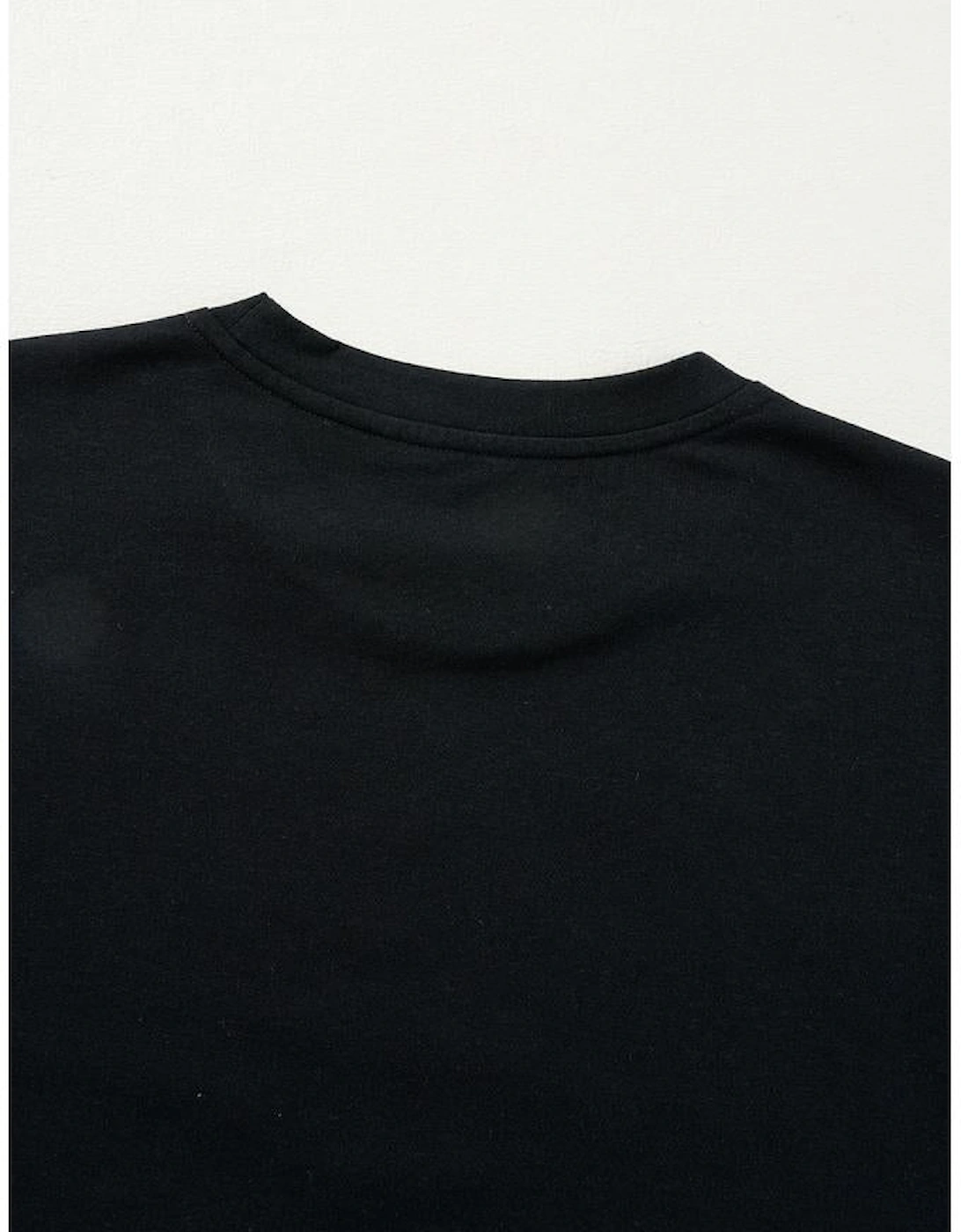 Black Rhinestone Christmas Tree Round Neck Graphic Tee