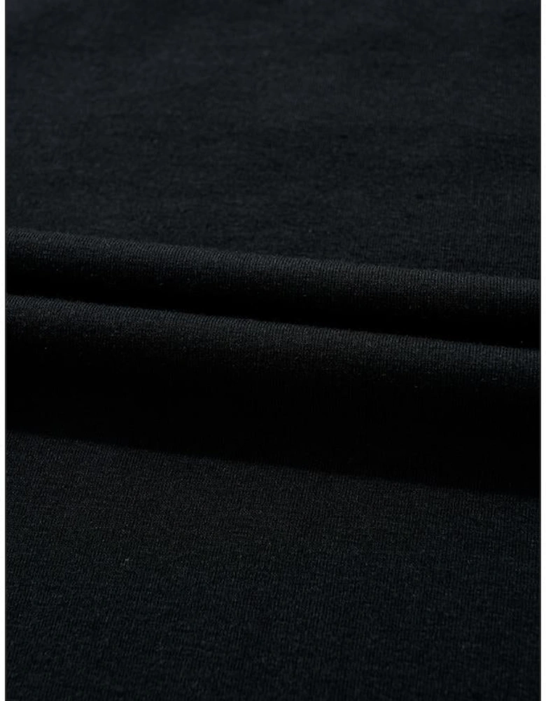 Black Rhinestone Christmas Tree Round Neck Graphic Tee