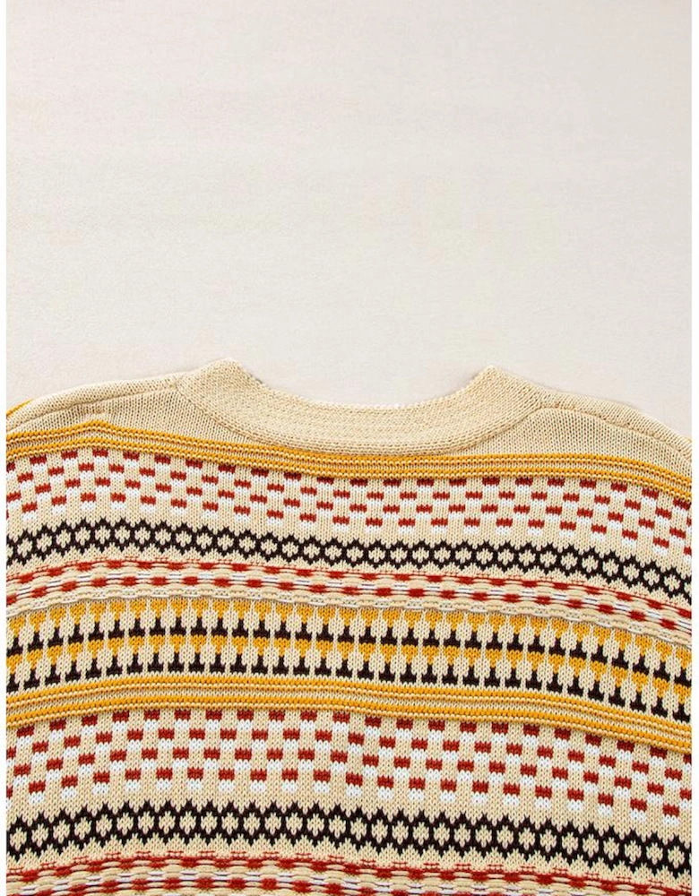 Khaki Buttoned V Neck Cropped Cardigan