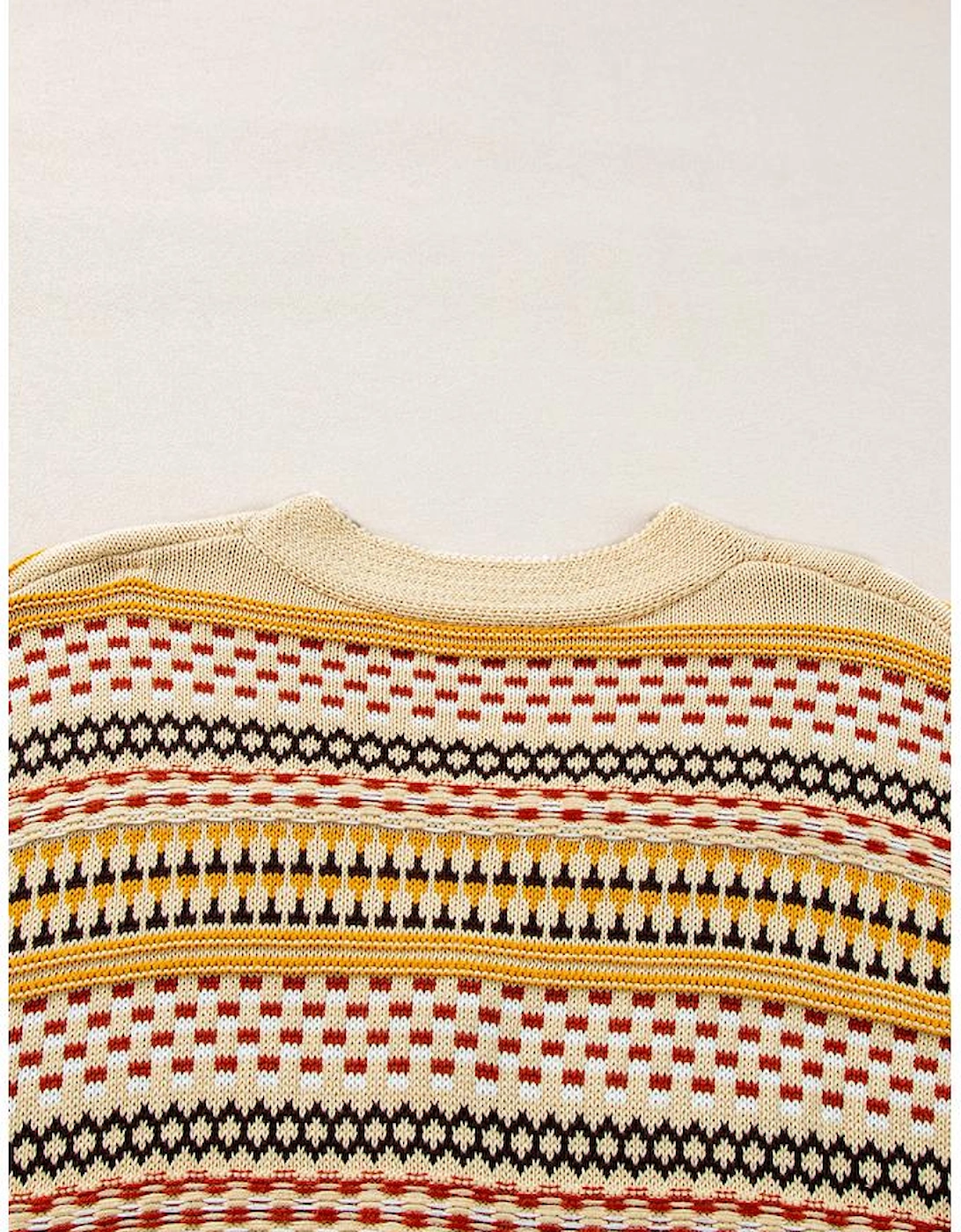 Khaki Buttoned V Neck Cropped Cardigan