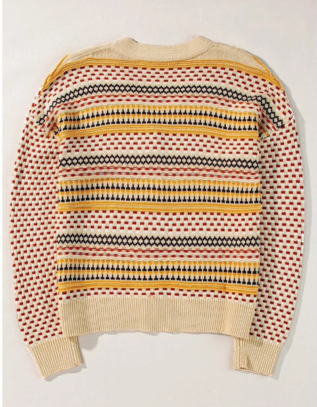 Khaki Buttoned V Neck Cropped Cardigan