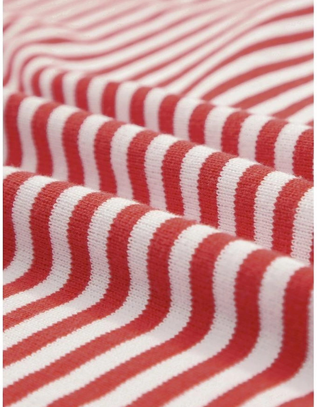 Fiery Red Contrast Trimmed Striped Drop Shoulder Sweater