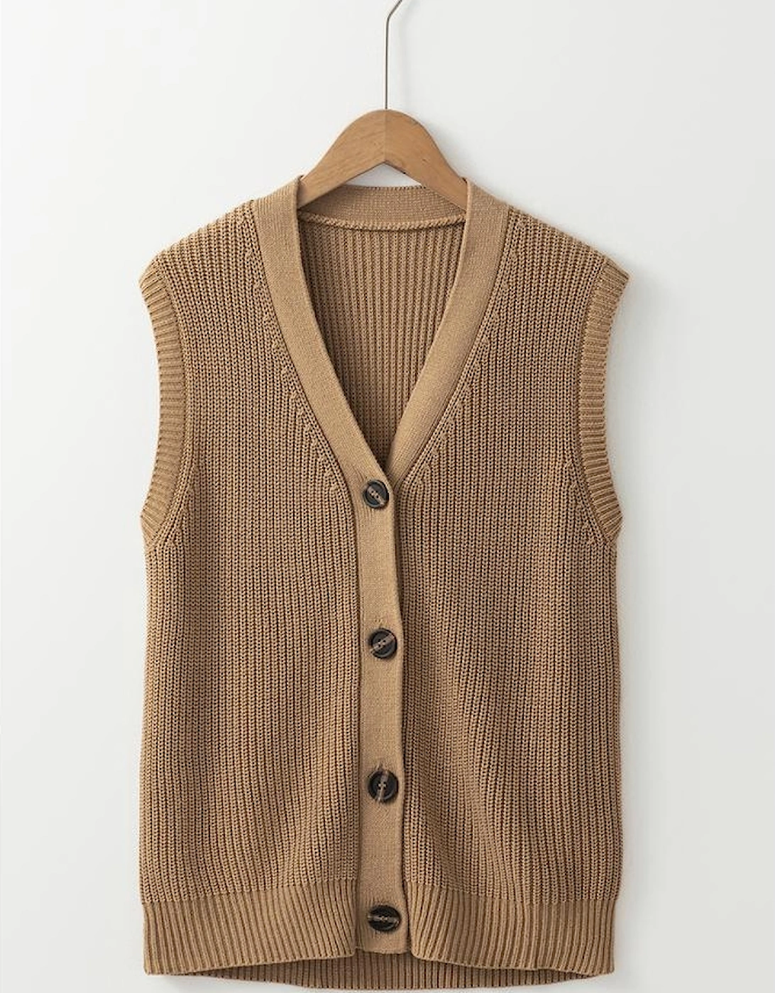 Parchment V Neck Buttoned Front Sweater Vest