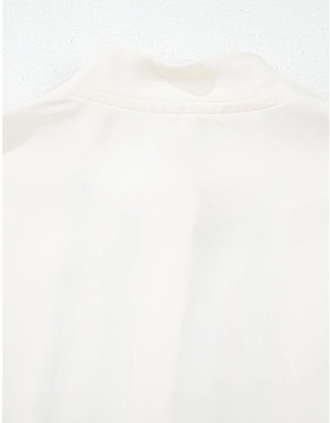 Beige Floral Embroidered Stand Neck Buttoned Shirt