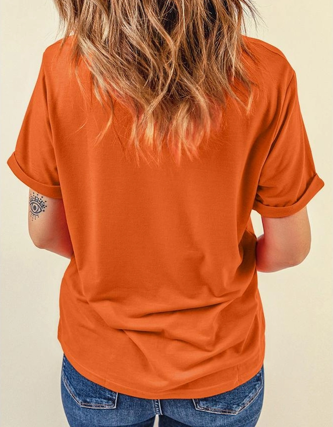 Orange PUMPKIN QUEEN Graphic Crew Neck Tee