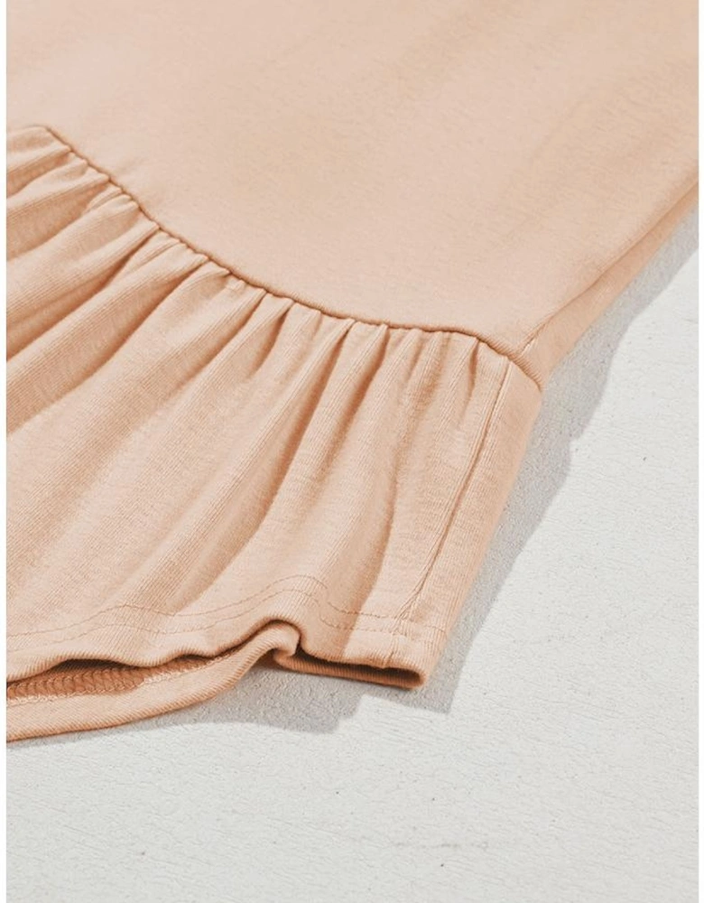 Jet Stream Ruffled V Neck Buttoned V Neck Shirt