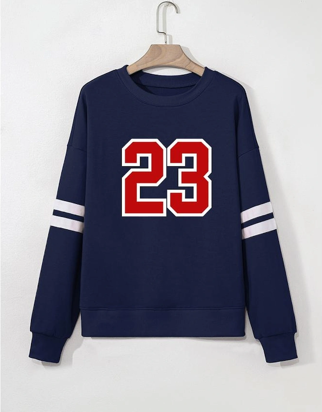 Navy Blue Number 23 Printed Oversize Varsity Sweatshirt, 4 of 3