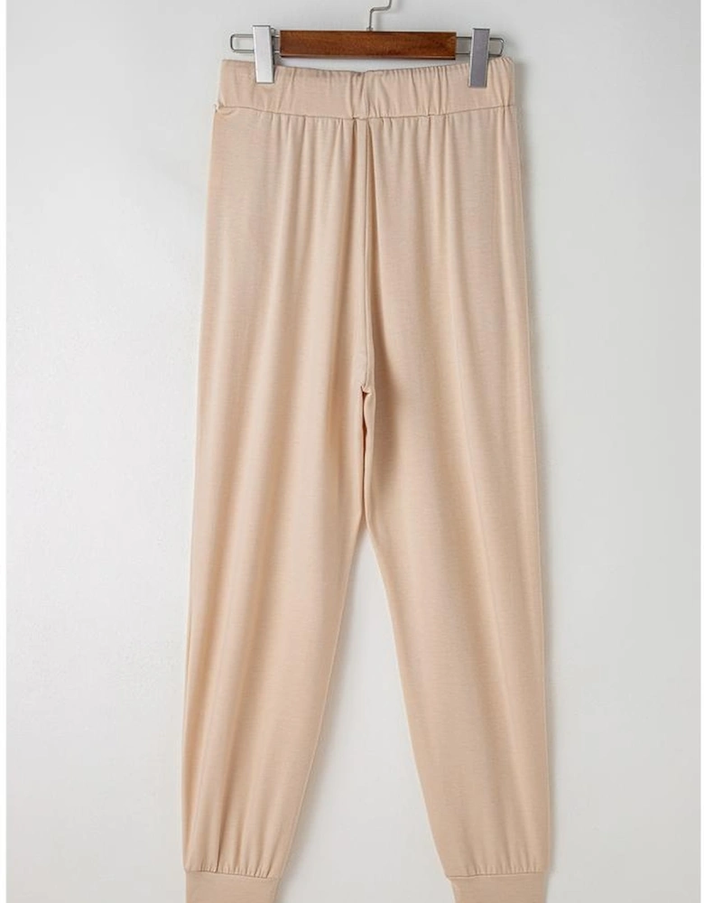 Parchment Split Long Cardigan and Skinny Pants Lounge Set