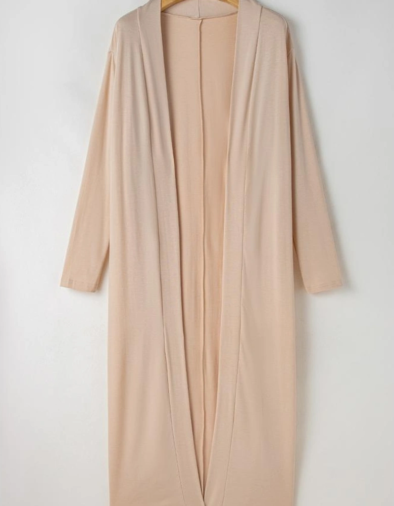 Parchment Split Long Cardigan and Skinny Pants Lounge Set