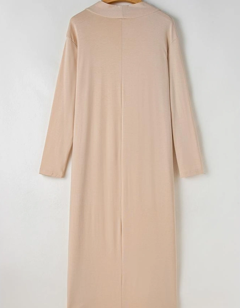 Parchment Split Long Cardigan and Skinny Pants Lounge Set