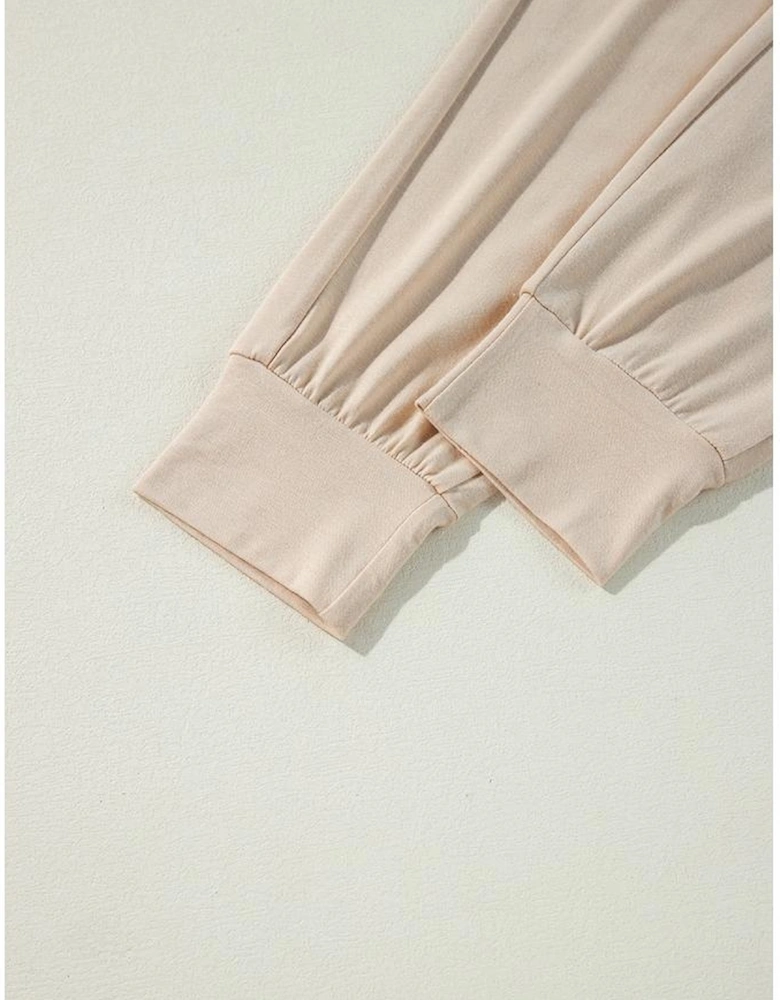 Parchment Split Long Cardigan and Skinny Pants Lounge Set